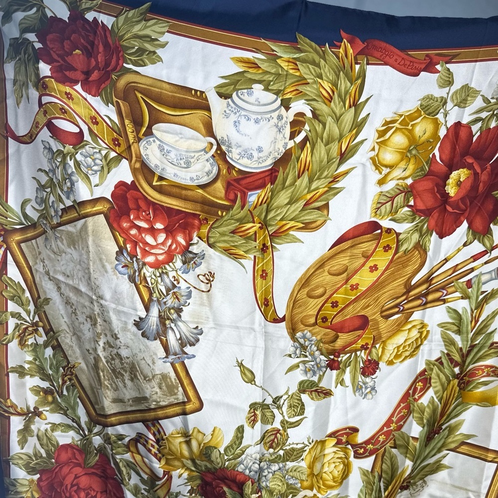 Ferragamo Tea Set Silk Scarf